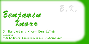 benjamin knorr business card